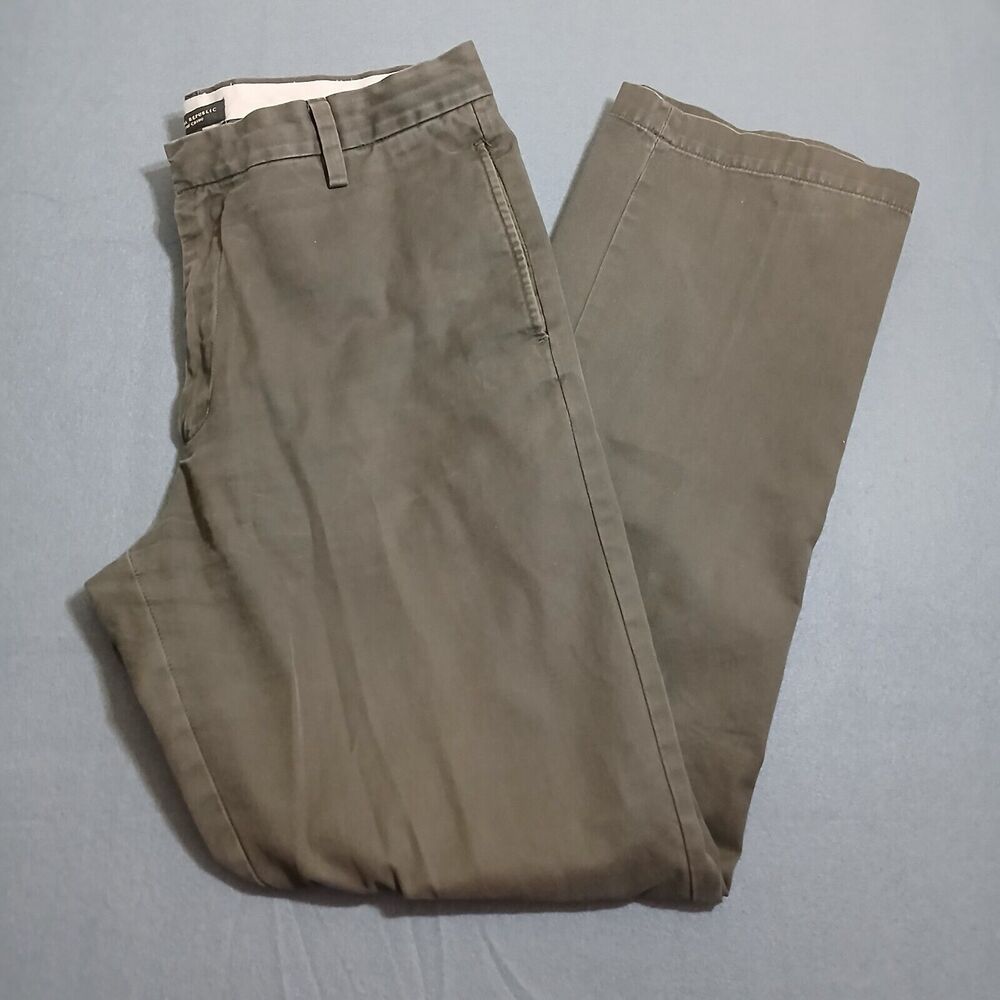 Banana Republic Gavin Chino Pants Men 34X34(32) Dark Brown Straight Leg